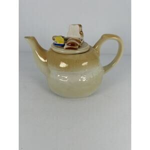 1987 England Sunshine Ceramics COTTAGE LOAF BREAD AND BUTTER TEAPOT with CRAZING